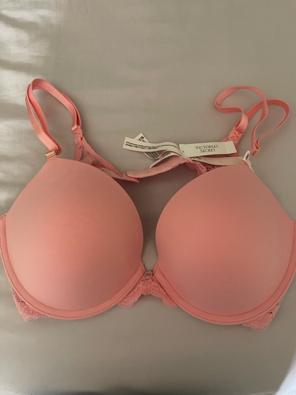 Victoria's Secret Coral Pink Molded Lace T-Shirt Bra
